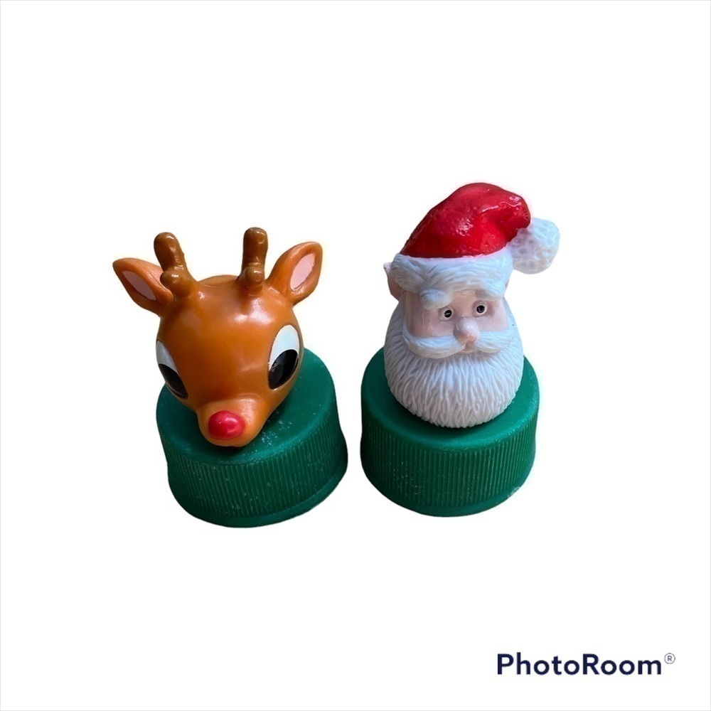Vintage Pepsi Soda Bottle Tops Rudolph Santa Clause